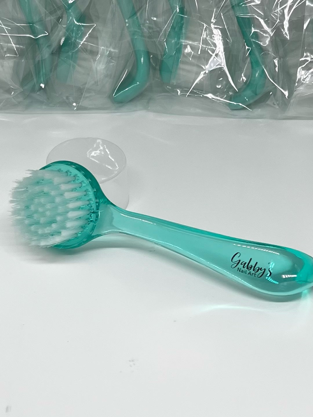 Manicure-Dust Brush / Clear Teal