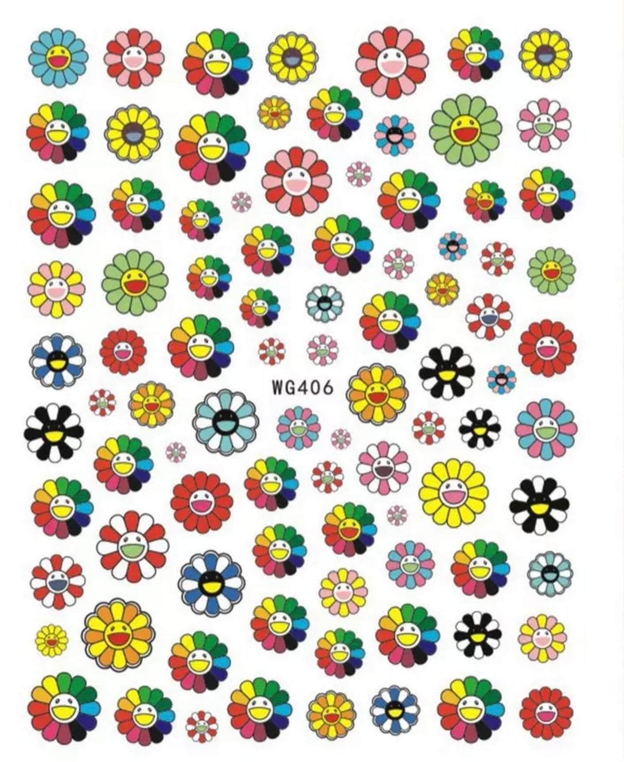 Nail Art Stickers - Happy Flowers