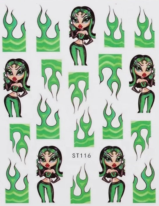 Green Girl Stickers - 116