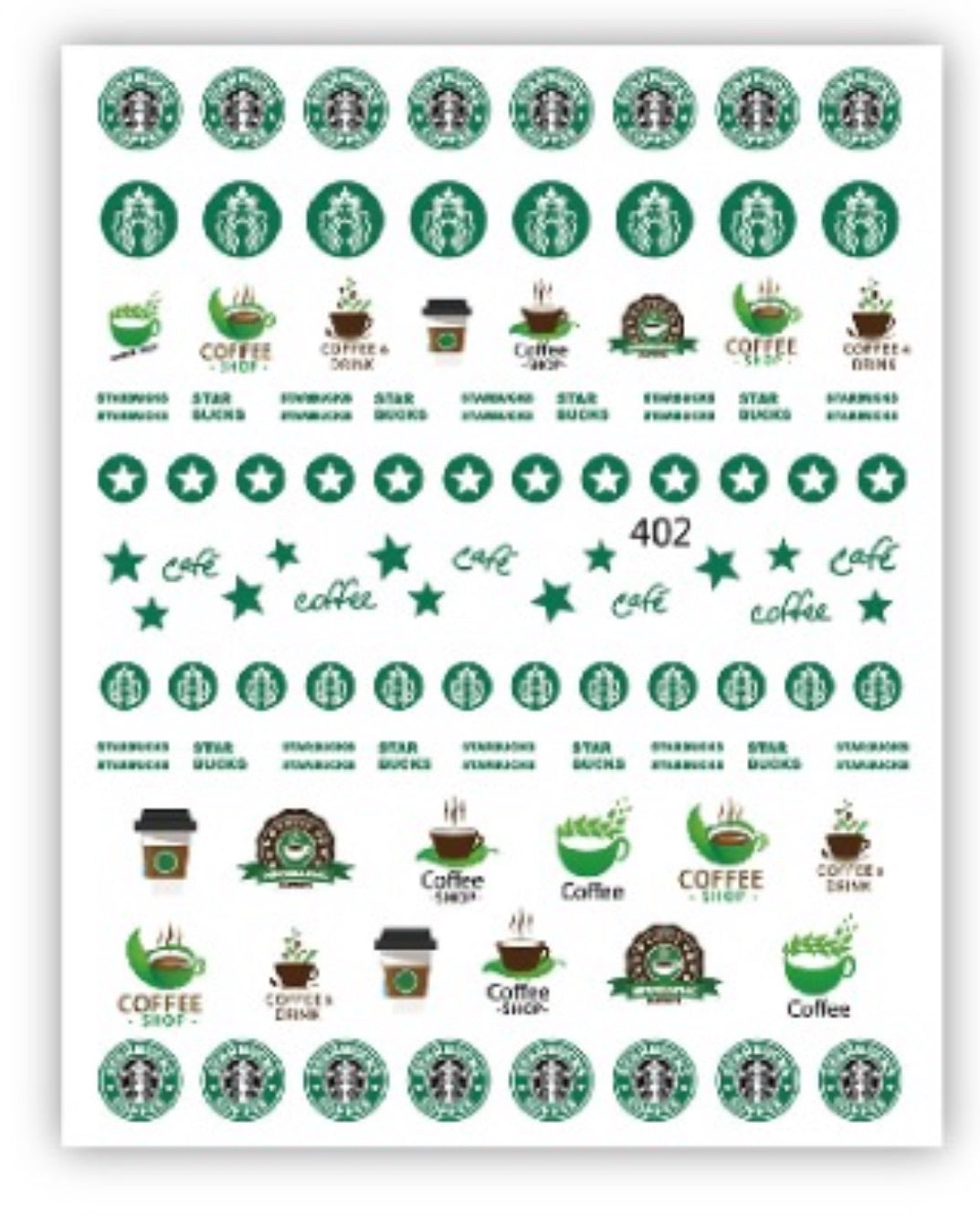 Nail Art Stickers - Coffee