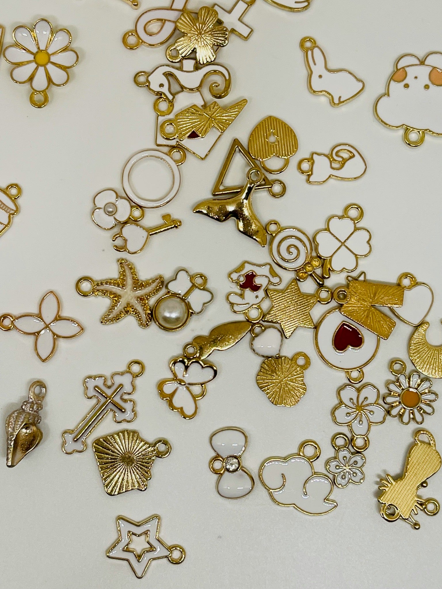 White Dangle Charms