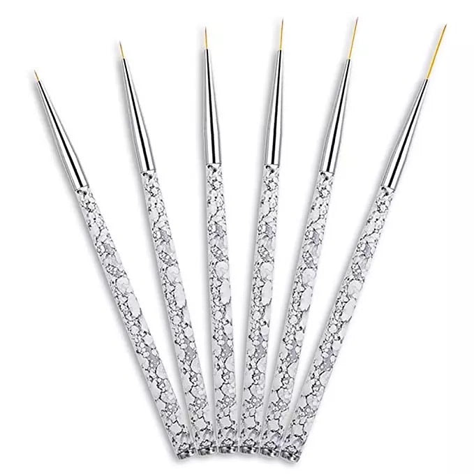 Nail Art Brush Set with Clear Handles - 6 pc. | Beauty School Store