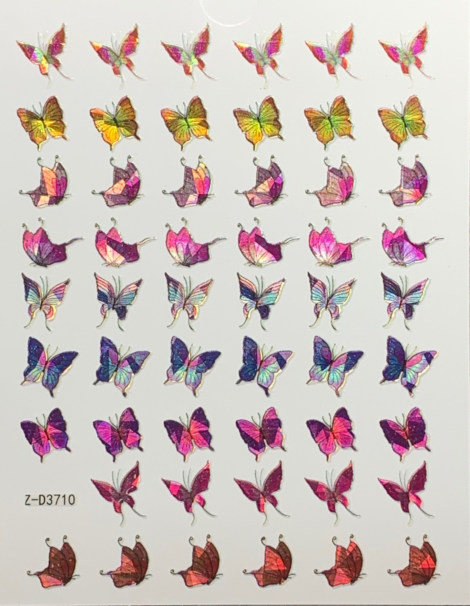Holographic Butterfly Nail Art Stickers