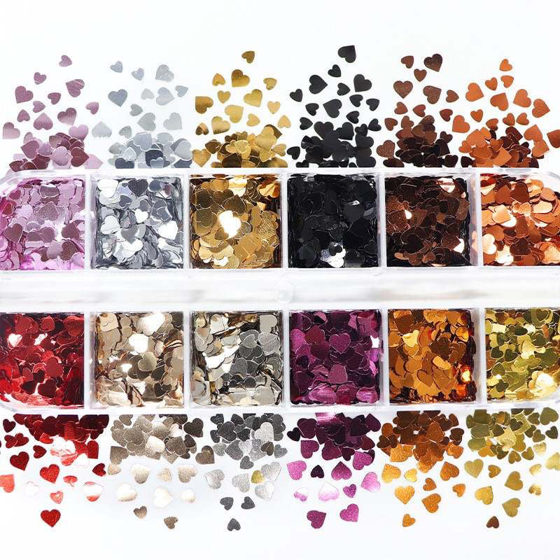 Heart Shape Glitter - Warm Tones